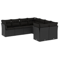 Set Divani da Giardino con Cuscini 8 pz Nero in Polyrattancod mxl 88406