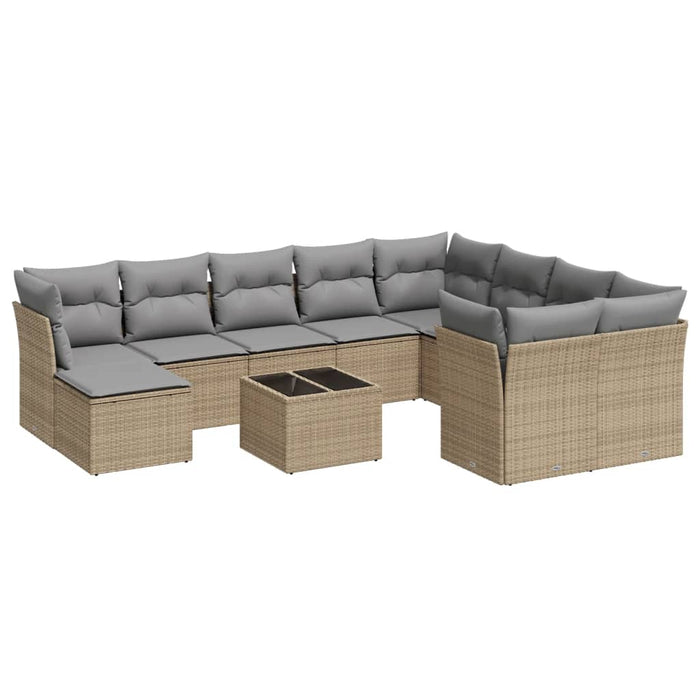 Set Divani da Giardino 11 pz con Cuscini Beige in Polyrattancod mxl 113501