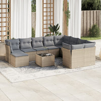 Set Divani da Giardino 11 pz con Cuscini Beige in Polyrattancod mxl 113501