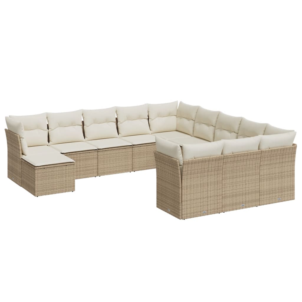 Set Divani da Giardino 12 pz con Cuscini Beige in Polyrattancod mxl 113512