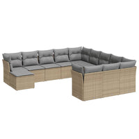 Set Divani da Giardino 12 pz con Cuscini Beige in Polyrattan 3218629