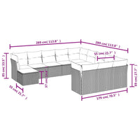 Set Divani da Giardino 12 pz con Cuscini Grigio in Polyrattan 3218630