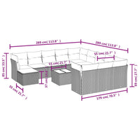 Set Divano da Giardino 13 pz con Cuscini Beige in Polyrattan 3218638