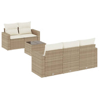 Set Divano da Giardino 6 pz con Cuscini Beige in Polyrattancod mxl 90020