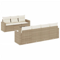 Set Divano da Giardino 8 pz con Cuscini Beige in Polyrattan 3218718