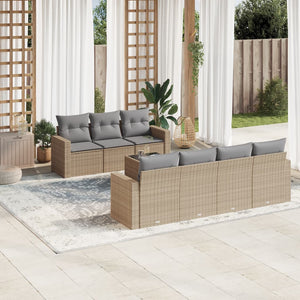 Set Divano da Giardino 8 pz con Cuscini Beige in Polyrattancod mxl 89525