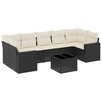 Set Divani da Giardino con Cuscini 8 pz Nero in Polyrattancod mxl 111496