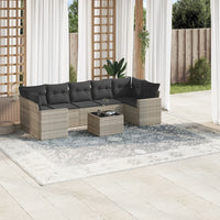 Set Divano da Giardino 8pz con Cuscini Grigio Chiaro Polyrattan 3218732