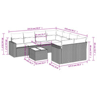 Set Divano da Giardino 9 pz con Cuscini Grigio in Polyrattancod mxl 87516