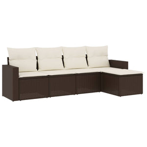 Set Divano da Giardino 5 pz con Cuscini Marrone in Polyrattancod mxl 112692