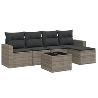 Set Divano da Giardino 6 pz con Cuscini Grigio in Polyrattan 3218890