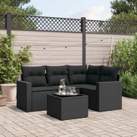 Set Divani da Giardino 5 pz con Cuscini in Polyrattan Nerocod mxl 90120