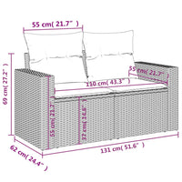 Set Divani da Giardino 5 pz con Cuscini in Polyrattan Nero 3218915