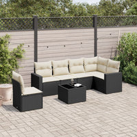 Set Divani da Giardino con Cuscini 7pz Nero Polyrattancod mxl 110944