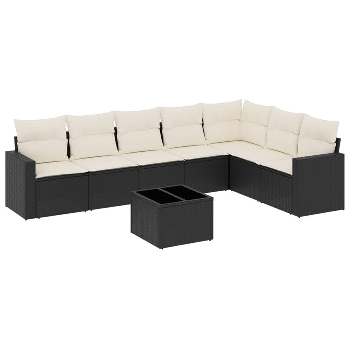 Set Divani da Giardino con Cuscini 8 pz Nero in Polyrattancod mxl 87092