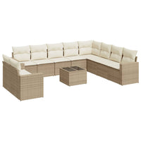 Set Divani da Giardino 11 pz con Cuscini Beige in Polyrattancod mxl 111358