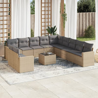 Set Divani da Giardino 12 pz con Cuscini Beige in Polyrattancod mxl 112597