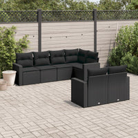 Set Divani da Giardino con Cuscini 7pz Nero Polyrattan 3219195