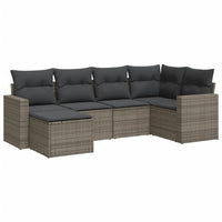 Set Divano da Giardino 6 pz con Cuscini Grigio in Polyrattancod mxl 113663