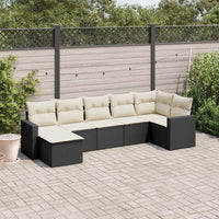 Set Divani da Giardino con Cuscini 7pz Nero Polyrattan 3219266