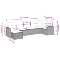 Set Divani da Giardino 7pz con Cuscini Grigio Chiaro Polyrattan 3219272