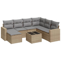 Set Divano da Giardino 8 pz con Cuscini Beige in Polyrattancod mxl 111750