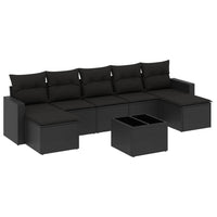 Set Divani da Giardino con Cuscini 8 pz Nero in Polyrattan 3219335