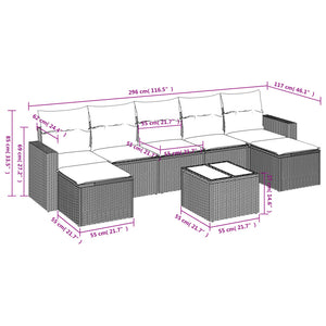 Set Divani da Giardino con Cuscini 8 pz Nero in Polyrattancod mxl 87775