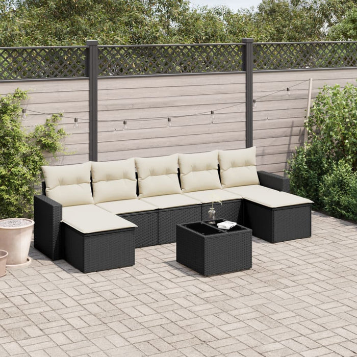 Set Divani da Giardino con Cuscini 8 pz Nero in Polyrattancod mxl 113367