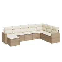 Set Divano da Giardino 8 pz con Cuscini Beige in Polyrattan 3219348