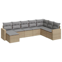 Set Divano da Giardino 8 pz con Cuscini Beige in Polyrattan 3219349