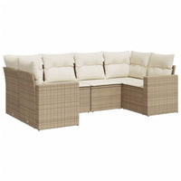 Set Divano da Giardino 6 pz con Cuscini Beige in Polyrattan 3219368