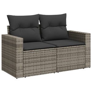 Set Divano da Giardino 9 pz con Cuscini Grigio in Polyrattancod mxl 88957