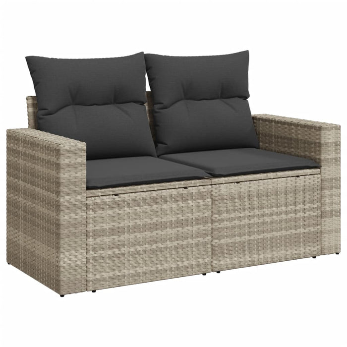 Set Divano da Giardino 9pz con Cuscini Grigio Chiaro Polyrattan 3219412