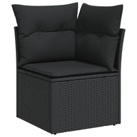 Set Divani da Giardino 10pz con Cuscini in Polyrattan Nero 3219415