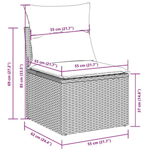 Set Divano Giardino 10 pz con Cuscini Grigio Chiaro Polyrattan 3219442