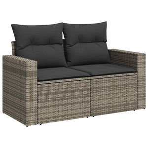 Set Divano Giardino 10 pz con Cuscini Grigio Chiaro Polyrattan 3219462