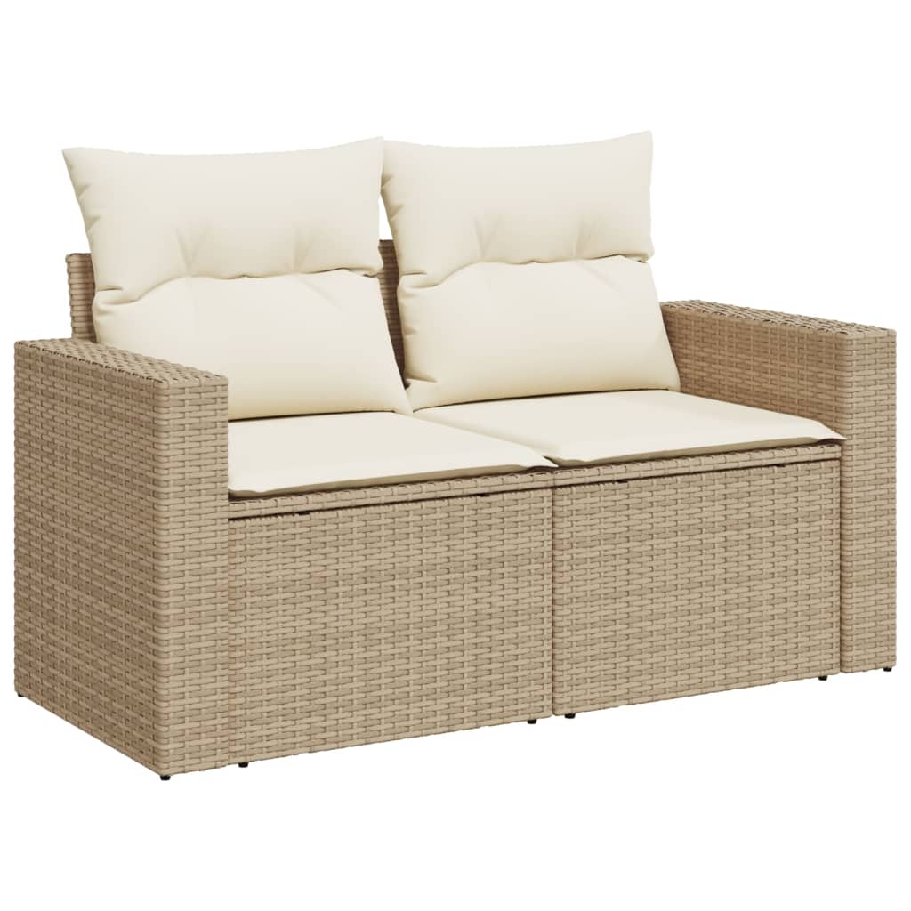 Set Divani da Giardino 11 pz con Cuscini Beige in Polyrattan 3219488