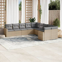 Set Divano da Giardino 10 pz con Cuscini Beige in Polyrattancod mxl 92656