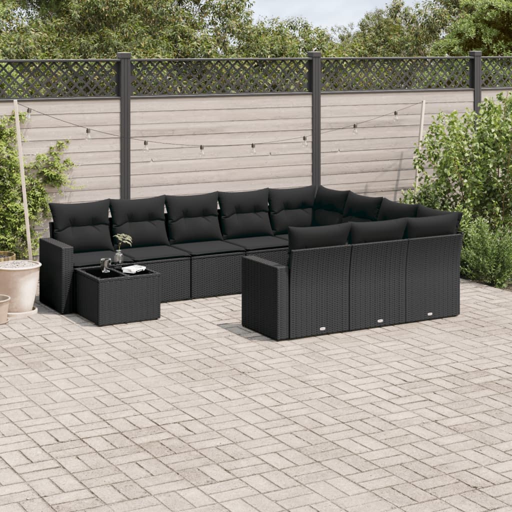 Set Divani da Giardino 11 pz con Cuscini in Polyrattan Nerocod mxl 90558