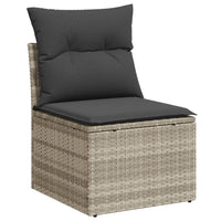 Set Divani da Giardino 11 pz con Cuscini in Polyrattan Grigio 3219522