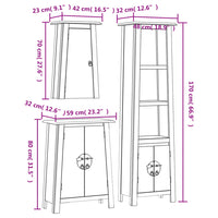 Set Mobili da Bagno 3 pz in Legno Massello di Pino 3223455