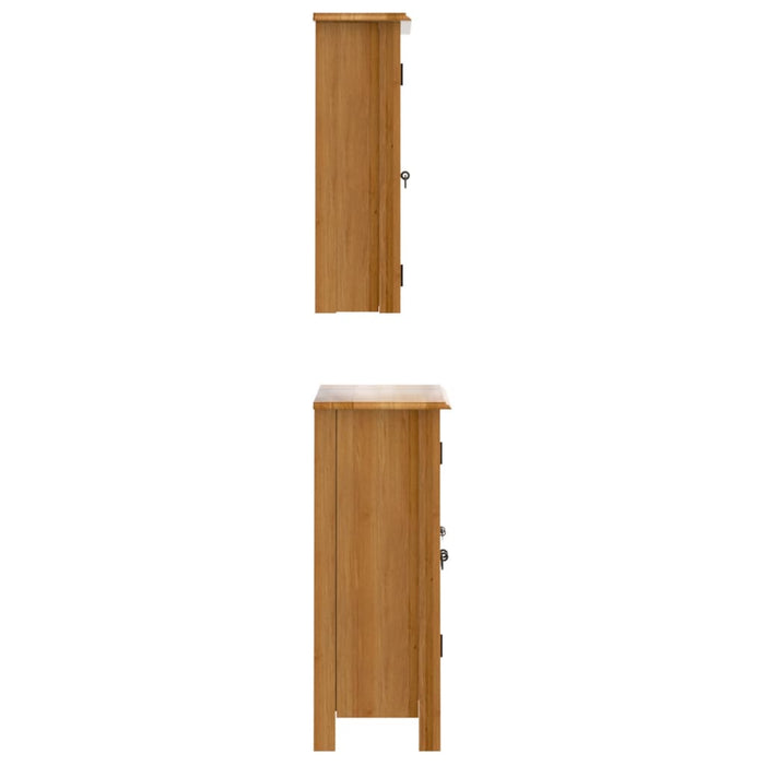 Set Mobili da Bagno 2 pz in Legno Massello di Pino 3223458