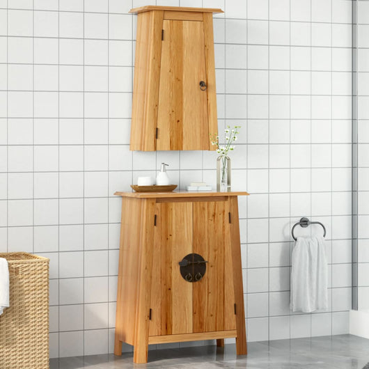 Set Mobili da Bagno 2 pz in Legno Massello di Pino 3223458