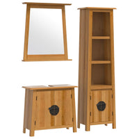 Set Mobili da Bagno 3 pz in Legno Massello di Pino 3223462