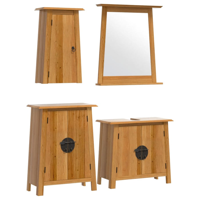 Set Mobili da Bagno 4 pz in Legno Massello di Pino 3223463