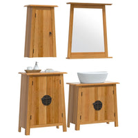 Set Mobili da Bagno 4 pz in Legno Massello di Pino 3223463