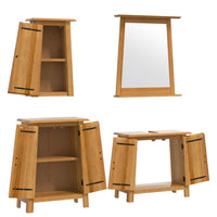 Set Mobili da Bagno 4 pz in Legno Massello di Pino 3223463