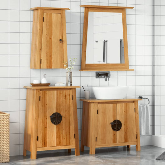 Set Mobili da Bagno 4 pz in Legno Massello di Pino 3223463