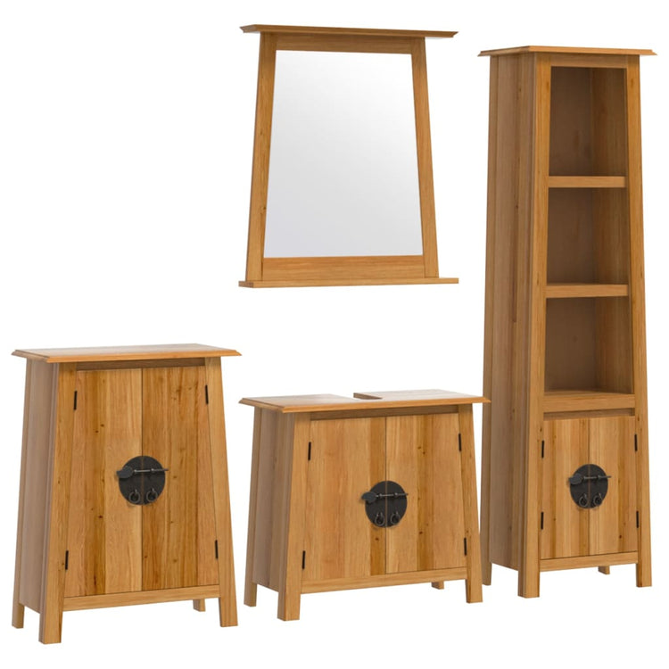 Set Mobili da Bagno 4 pz in Legno Massello di Pino 3223464